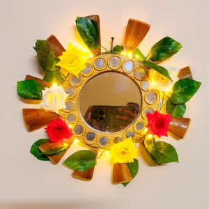 ফ্লাওয়ার লাইটেড ওয়াল মিরর ডেকোর